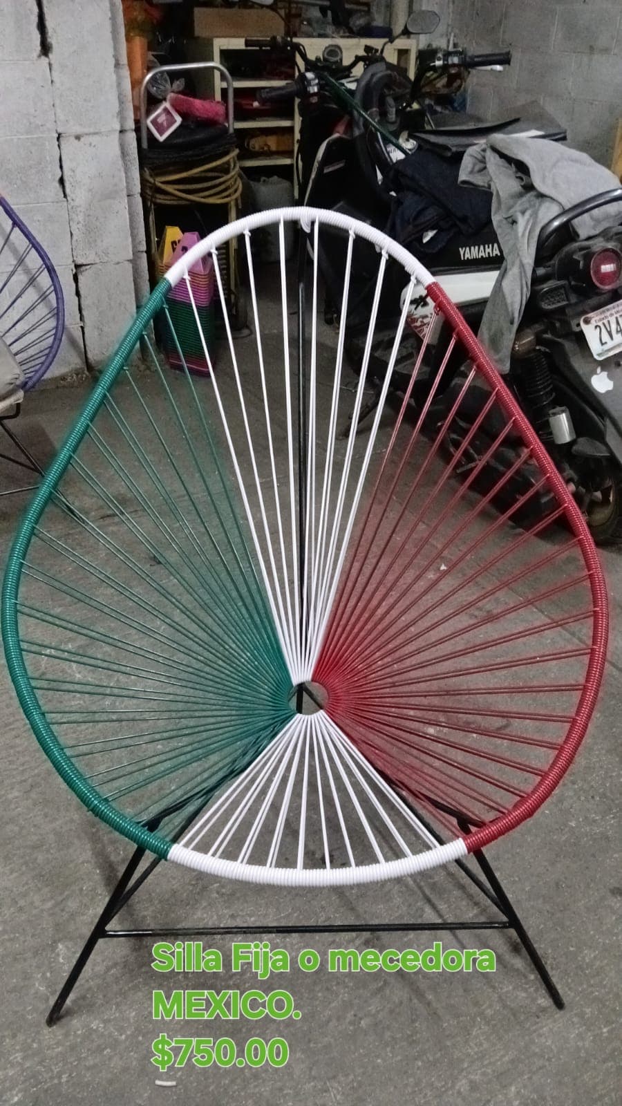 Silla Acapulco fija tricolor México